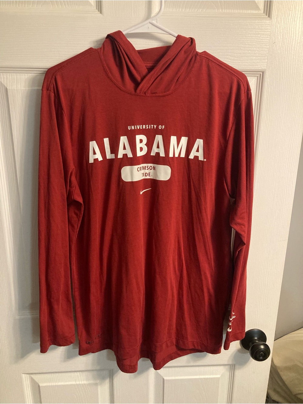 Nike Red University of Alabama Long-Sleeve Hoodie Tee